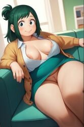 ai_generated boku_no_hero_academia chubby chubby_female exposed_breasts girly inko_midoriya living_room midoriya_inko my_hero_academia nipples sitting solo solo_female tagme upskirt userisbad