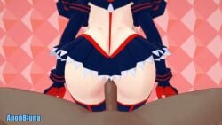 1boy 1girls 3d animated anonbluna ass dark-skinned_male interracial kill_la_kill matoi_ryuuko