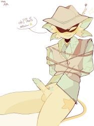 1boy cowboy cowboy_hat male star starlo_(undertale_yellow) tagme tied_up undertale_yellow yellow_body