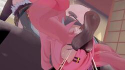 1girls 3d animated blowjob clothed cum cum_in_mouth dark-skinned_male deep_throat deepthroat face_fucking fellatio female huge_ass huge_breasts irrumatio male nicole_demara oral partially_clothed pink_hair sound tagme thick_thighs video zenless_zone_zero