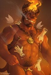 2024 abs absurd_res accessory arm_hair arm_scar ass beard belly bodily_fluids body_hair chains chest_hair cock_ring demon disembodied_hand disembodied_wings facial_hair fangs fire forearm_hair forearms genitals gesture grinning_at_viewer hairy hand_gesture happy_trail hi_res highpups horn humanoid jewelry leg_hair looking_at_viewer male manly mature_male muscular navel necklace nipple_piercing nipples nude orange_sclera pecs penis penis_accessory penis_jewelry piercing pointing pointing_down pubes scar shoulder_hair shoulder_scar simple_background smoke solo spiked_cock_ring spikes standing sweat sweatdrop teeth vein veiny_muscles veiny_penis wings