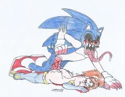 anthro anthro_on_human black_eyes blood blood_in_mouth blue_body blue_eyes blue_fur corpse creepypasta death demon_hedgehog empty_eyes female_death guro hairbow hole_in_chest long_boots long_gloves long_tongue lying_down lying_on_floor lying_on_stomach male/female marlon64 molly naked_boots naked_female naked_gloves necrophilia open_mouth orange_hair ponytail red_eyes sex_from_behind sex_on_floor snuff sonic.exe sonic.exe_(character) sonic_(series) sonic_the_hedgehog_(series) tongue_out traditional_drawing_(artwork) vaginal_sex virginal_blood virginity_loss white_background