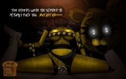 2024 2d 2d_(artwork) 2d_artwork amazonian_mating_press animatronic animatronic_female anthro beanontoast big_breasts black_eyes female five_nights_at_freddy's floating_head furry furry_female golden_freddy_(fnaf) golden_fur penetration red_background robot robot_girl robot_joints thick_thighs white_pupils woman_on_top