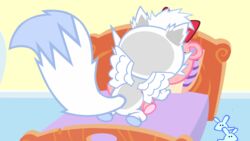 2018 animated bow dipstick_tail duo female fur giggles_(htf) happy_tree_friends hi_res loop male multicolored_tail nemao pink_fur toony white_fur wings