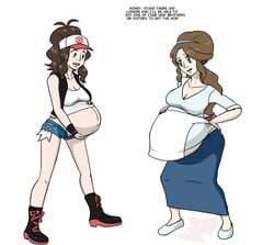 2girls belly big_ass big_belly big_breasts blue_eyes boots breasts busty cleavage female female_only hairband hat hidonredux hilda_(pokemon) human jacket large_ass large_breasts long_hair milf mother mother_(pokemon_bw) mother_and_daughter nintendo open_mouth panties pokemon pokemon_bw ponytail pregnant pregnant_mother_and_daughter ready_to_pop shirt shoes shorts skirt smile socks standing teeth text white_background wide_hips