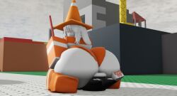 1female 1girls ass_smother ass_smothering big_breasts bigger_dom bigger_female butt_crush buttcrush deviantart facesitting female large_ass large_butt mini_giantess orange_clothing partially_clothed roblox smaller_sub smaller_sub_bigger_dom white_hair