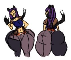 catgirl huge_ass huge_butt kevemperor purple_hair tail thick_thighs xelbaxexilex