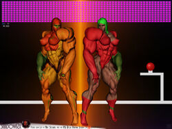 3d abs big_breasts big_muscles big_nipples cosplay justin_bailey metroid muscular_female nintendo samus_aran samus_aran_(cosplay) varia_suit