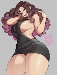 big_ass big_breasts huge_breasts looking_at_viewer ryo_agawa shiny_skin thick_thighs thighs thighs_together