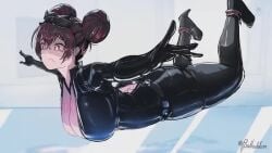 1girls bodysuit center_opening gif goddess_of_victory:_nikke huge_breasts no_sound ppalladdinn quency_(escape_queen)_(nikke) quency_(nikke) skintight skintight_bodysuit tagme video