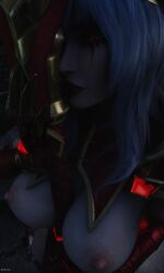 1girls 3d 3dscrub big_breasts blender female lipstick sally_whitemane solo solo_female tagme