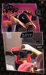 3d bench blowjob comic comic_page dash23 english_text fempyro mask page_3 page_number pyro_(team_fortress_2) scout_(team_fortress_2) sex sfm source_filmmaker team_fortress_2