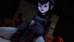 3d animated black_hair cfnm clothed_female_nude_male cum cumshot female goth hotel_transylvania jinouga97 male mavis_dracula no_sound penis source_filmmaker striped_legwear thigh_sex video