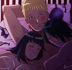 2boys after_sex arms_behind_head bed big_breasts bisexual bisexual_male black_eyes black_hair blonde_hair blue_eyes blue_hair blush boruto:_naruto_next_generations bra breasts closed_eyes condom couple female gay hair_over_one_eye hands_behind_back hyuuga_hinata large_breasts lingerie long_hair looking_at_viewer looking_pleasured male milf naked naruto nipples nude panties purple_bra purple_panties sasuke_uchiha short_hair sleeping straight threesome tomasuncher underwear underwear_aside used_condom uzumaki_naruto whisker_markings