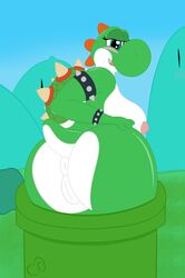 1girls absurd_res anus ass big_breasts blush breasts cogsfixmore fan_character fangs female female_only green_yoshi hi_res hybrid koopa looking_back mario_(series) nintendo nipples outdoors pussy scalie solo super_mario_bros. video_games warp_pipe yoshi