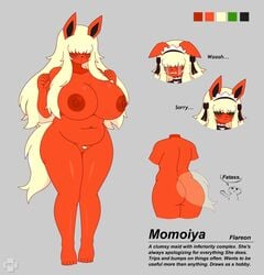 1girls ass back blonde_hair breasts chubby eeveelution feet female female_only flareon furry green_eyes hair_over_eyes half-closed_eyes huge_ass huge_breasts model_sheet nintendo nipples orange_fur original_character pokémon_(species) pokemon pokemon_(species) pokemon_rgby pokemorph pubic_hair pussy razplus solo tail tears text thick_thighs video_games watermark wide_hips