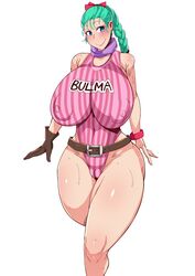 1girls bulma_briefs curvy dragon_ball erect_nipples erect_nipples_under_clothes female female_only huge_areolae huge_breasts niwatora puffy_nipples solo sweat teenager thick_thighs tight_clothing voluptuous wide_hips