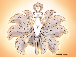 9_tails anthro big_breasts breasts canine feline female female_only fluffy fluffy_tail furry hybrid kathrin_(twokinds) multiple_tails spots tom_fischbach twokinds voluptuous