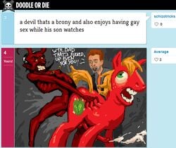 big_macintosh_(mlp) caught cum cum_while_penetrated cumshot demon doodle_or_die equine erection friendship_is_magic gay interspecies male multiple_males my_little_pony penis satan scared seth_green what yaoi zoophilia