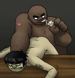 bald condom gorillaz humon male male_only murdoc_niccals nude nude_male russel_hobbs