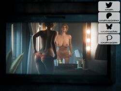 1girls 3d ass beautiful big_ass blender breasts currysfm digital_media_(artwork) female female_only hand_on_hip hispanic huge_breasts latina milf mira_(rainbow_six) mirror mirror_reflection panties rainbow_six_siege short_hair shortstack solo solo_female tan-skinned_female thong_only thong_panties topless