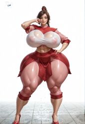 abs ai_generated alternate_body_type alternate_breast_size areola areolae avatar_the_last_airbender big_areola big_areolae big_ass big_nipples big_thighs bottom_heavy breasts brown_eyes brown_hair child_bearing_hips covered_nipples curvaceous curves curvy curvy_body curvy_figure female female_only full_body gigantic_ass glossy glossy_body hand_on_own_hip hi_res high_heels high_resolution highres hourglass_figure huge_ass huge_breasts large_areolae large_thighs lips looking_at_viewer massive_ass mature_female muscular muscular_female narrow_waist navel nickelodeon nipples plump puddle red_footwear see-through shiny_skin shirt simple_background skin_gloss skirt skull_crushing_thighs smile solo stable_diffusion standing thick_thighs thicknesslord thighs thunder_thighs tile_floor toned ty_lee voluptuous water wet wet_clothes wet_shirt white_background wide_hips