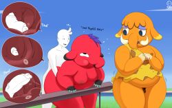 anal anal_sex animal_crossing anthro belly big_penis cant_handle caveman chubby cyd_(animal_crossing) elephant endured_face human_on_anthro internal jessesmash32 male moobs naked painal prostate_orgasm red_fur size_difference small_penis thunder_thighs trunk tucker_(animal_crossing) wide_hips worried_expression x-ray