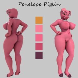 3d_(artwork) anthro big_breasts big_butt biped breasts butt cloven_hooves digital_media_(artwork) eyelashes female female_only hi_res hooves mammal manwiththemole microsoft minecraft mojang penelope_piglin piglin pink_body pupils simple_background solo suine thick_thighs tusks wide_hips xbox_game_studios yellow_eyes