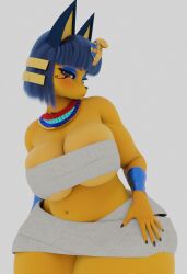 anaroth animal_crossing ankha ankha_(animal_crossing) ass big_breasts breasts cat_girl catgirl egyptian feline furry large_ass nintendo palmtreerothic thick_ass thick_thighs thighs