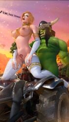 1boy 1girls 3d bellakvo blizzard_entertainment blonde_hair collar cum cum_in_pussy cum_inside female green_skin horde_domination horde_symbol horde_tattoo human human_(world_of_warcraft) interspecies light-skinned_female light_skin male nipple_piercing nipple_rings orc orc_(warcraft) orc_male orced propaganda pubic_tattoo sex tattoo thighhighs vaginal_penetration vaginal_sex warcraft world_of_warcraft