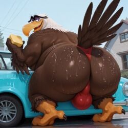 accipitrid accipitriform ai_generated angry_birds anthro ass avian back_view bald_eagle balls beak big_ass big_belly big_bulge blue_car bodily_fluids brown_feathers bulge car car_wash civitai claws columbia_pictures detailed_eyes eagle eyebrows fat fat_ass fat_belly fat_butt furry genitals hi_res horny horny_male houses looking_at_viewer male male_only mighty_eagle obese obese_male outdoors outside overweight overweight_male pupils rovio rovio_animation rovio_entertainment sea_eagle sega shaking_ass shaking_butt smile smiling_at_viewer solo sony sponge sunny sweat tail tail_feathers the_angry_birds_movie thong twerking two-tone_body two-tone_feathers unibrow wet_body white_feathers white_hair yellow_beak
