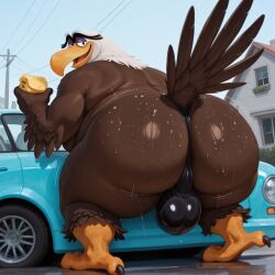 accipitrid accipitriform ai_generated angry_birds anthro ass avian back_view bald_eagle balls beak big_ass big_belly big_bulge blue_car bodily_fluids brown_feathers bulge car car_wash civitai claws columbia_pictures detailed_eyes eagle eyebrows fat fat_ass fat_belly fat_butt furry genitals hi_res horny horny_male houses looking_at_viewer male male_only mighty_eagle obese obese_male outdoors outside overweight overweight_male pupils rovio rovio_animation rovio_entertainment sea_eagle sega shaking_ass shaking_butt smile smiling_at_viewer solo sony sponge sunny sweat tail tail_feathers the_angry_birds_movie thong twerking two-tone_body two-tone_feathers unibrow wet_body white_feathers white_hair yellow_beak