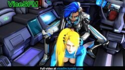 1futa 1girls 3d animated big_ass big_balls big_penis blizzard_entertainment blonde_hair blue_eyes blue_hair bouncing_ass bouncing_breasts breasts cum_in_pussy cyberspace_sombra dark-skinned_futanari dark_skin doggy_style female futa_on_female futanari gif interracial intersex larger_female latina metroid nintendo overwatch purple_eyes samus_aran small_dom_big_sub smaller_futanari sombra vicesfm video_games