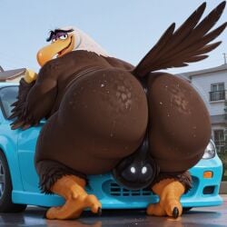 accipitrid accipitriform ai_generated angry_birds anthro ass avian back_view bald_eagle balls beak big_ass big_belly big_bulge blue_car bodily_fluids brown_feathers bulge car car_wash civitai claws columbia_pictures detailed_eyes eagle eyebrows fat fat_ass fat_belly fat_butt furry genitals hi_res horny horny_male houses looking_at_viewer male male_only mighty_eagle obese obese_male outdoors outside overweight overweight_male pupils rovio rovio_animation rovio_entertainment sea_eagle sega shaking_ass shaking_butt smile smiling_at_viewer solo sony sponge sunny sweat tail tail_feathers the_angry_birds_movie thong twerking two-tone_body two-tone_feathers unibrow wet_body white_feathers white_hair yellow_beak