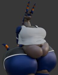 3d 3d_(artwork) 3d_model anaroth anthro ass belly belly_button big_ass big_belly big_breasts breasts fat fat_ass female hat huge_breasts large_ass large_breasts obese oc overweight overweight_female palmtreerothic pokemon pokemon_(species) revytea_(modeler) revyteachai scolipede thick_ass thick_thighs thighs