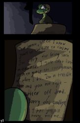 absurd_res anthro brradett clothed clothing colored comic corpse digital_media_(artwork) duo female hi_res horn lernie_(brradett) male note scalie suicide tim_(brradett)