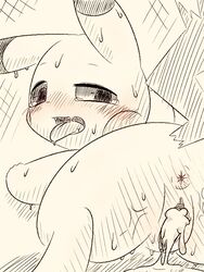 1girls after_sex all_fours anus ass black_and_white black_nose blush cum cum_drip cum_in_pussy cum_inside cum_on_ground dipstick_ears dripping female female_only feral furry half-closed_eyes kemono long_ears looking_at_viewer looking_back monochrome nintendo one_ear_down pikachii025 pikachu pokémon_(species) pokemon pokemon_rgby pussy raised_tail rear_view rodent seductive sketch snout solo sweat teeth thick_thighs tongue tongue_out video_games wet