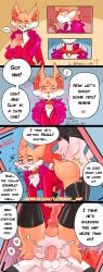 absol absurd_res anthro anus anus_focus balls blush bodily_fluids canid canine clothing collar comic compliment control_collar cum cum_inside delphox dialogue dialogue_box drooling duo ejaculation english_text exhibitionism fox fur generation_3_pokemon generation_6_pokemon genital_fluids genitals hair hi_res horny_imp hypnosis hypnotic_background hypnotic_device hypnotic_eyes latex latex_clothing latex_legwear latex_topwear legwear male male/male mammal mind_control moan nintendo penis pink_eyes pokemon pokemon_(species) recording red_body red_eyes red_fur saliva sex text thorns topwear undressing white_body white_fur white_hair
