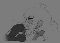 :>= black_cock blowjob blowjob_face blowjob_focus dark-skinned_male dark_skin deepthroat drooling drooling_on_penis drooling_tongue fellatio friday_night_funkin girlfriend_(friday_night_funkin) gray_background half-closed_eyes licking_balls ntr red_ears red_face sloppy sloppy_blowjob sucking sucking_penis swallowing sweat sweatdrop sweating sweaty_face throat_bulge tongue tongue_on_balls tongue_out tongue_out_blowjob utaro_uta v-shaped_eyebrows