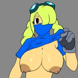 blonde_hair breasts clothed hair_over_one_eye jet_(lethal_league) lethal_league low_breasts