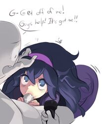 1boy 1girls @_@ ahoge ass clothed_female clothed_female_nude_male clothed_sex dialogue dress faceless_male fellatio female femdom flashlight ghost ghost_girl hairband hex_maniac human long_hair looking_up male nintendo oral partially_colored penis pokemon pokemon_xy polyle purple_eyes purple_hair rape reverse_forced_oral simple_background straight text text_focus uncensored white_background wide_hips