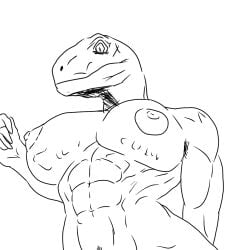 1girls anthro anthro_only ark_survival_evolved big_breasts dinosaur dinosaur_girl fanart original_art raptor six_pack sketch