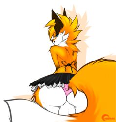 anthro ass balls bunniehkins canine clothing fox foxieh fur furry girly male mammal panties red_fox thick_thighs underwear