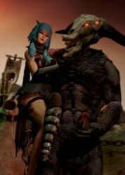 3d big_penis blue_hair capra_demon dark_souls honey_select hs_den monster penis