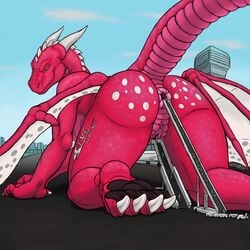 airport anal_insertion anal_vore anthro dragon escalator eve_softpaw female giantess grin macro mtfoxx orpbus plane scalie smile tagme vaginal_insertion wings