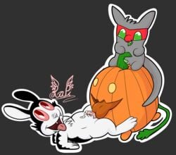 bunnicula bunnicula_(series) cum fan_character food fruit fucking_pumpkin group group_sex hi_res male penis pumpkin pumpkin_(steven_universe) sex snapdraxy therapitor threesome vampire yaoi