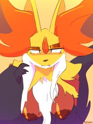 delphox from nintendo by catjam (artist)