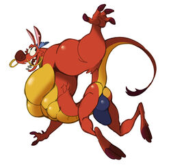 abs analon_(artist) anthro bulge claws clothed clothing disney dragon eastern_dragon horn long_ears male male_only mulan muscular mushu penis_outline scalie smile solo toomanyboners topless underwear whiskers white_background