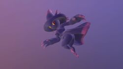 2018 3d animated anthro anthrofied ass breasts female fur ghost gradient_background hat mismagius nintendo pokémon_(species) pokemon pokemon_(species) purple_fur pussy red_eyes simple_background sorok17 spirit turntable_(animation) video_games wide_hips yellow_sclera