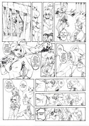 2girls before_sex big_breasts bubble_gum cell comic comic_page crossover crown dialogue dress giana_sisters imminent_sex imminent_yuri locked_up manga manga_style mario_(series) miniskirt nintendo page_1 ponytail princess_peach punk_giana ripped_clothing twistedterra yuri